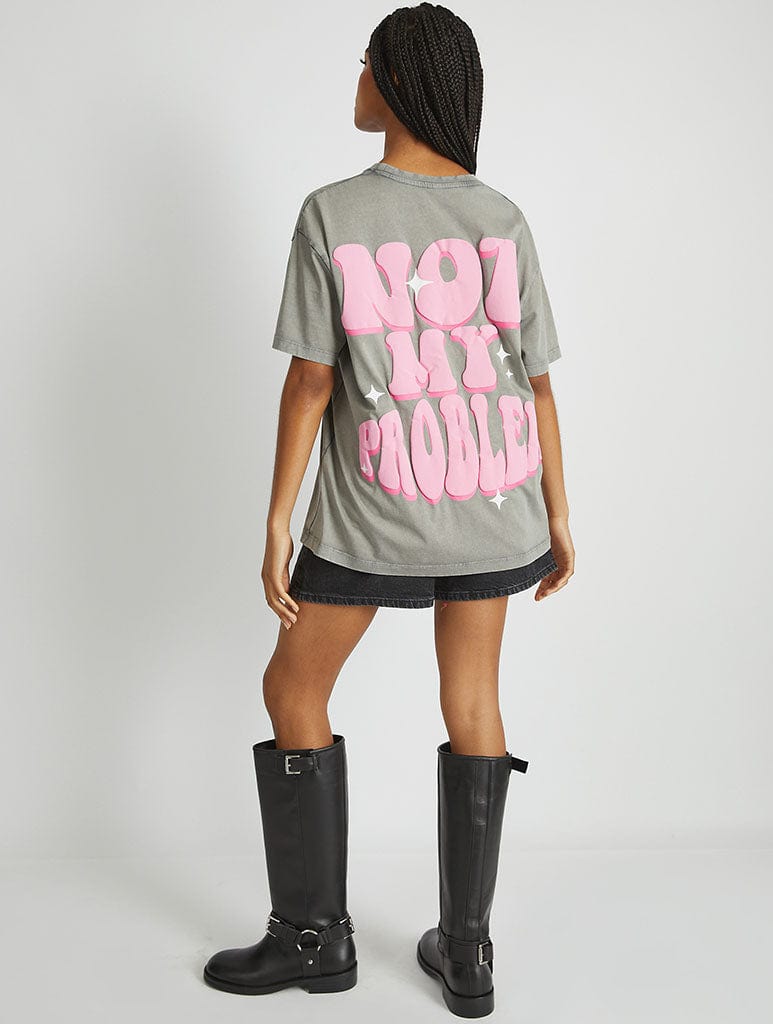 Not My Problem T-Shirt in Acid Wash Tops & T-Shirts Skinnydip London