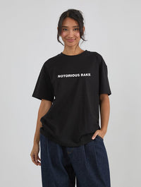 Notorious Rake T-Shirt In Black Tops & T-Shirts Skinnydip London