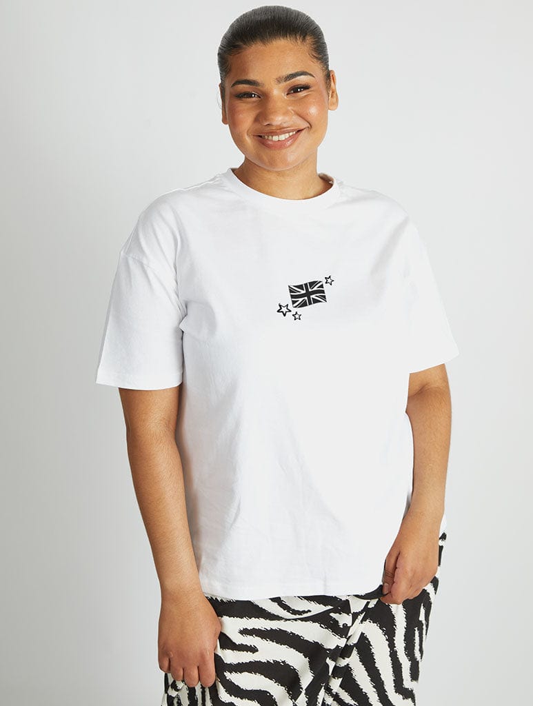 Oasis Doodle T-Shirt In White Tops & T-Shirts Skinnydip London