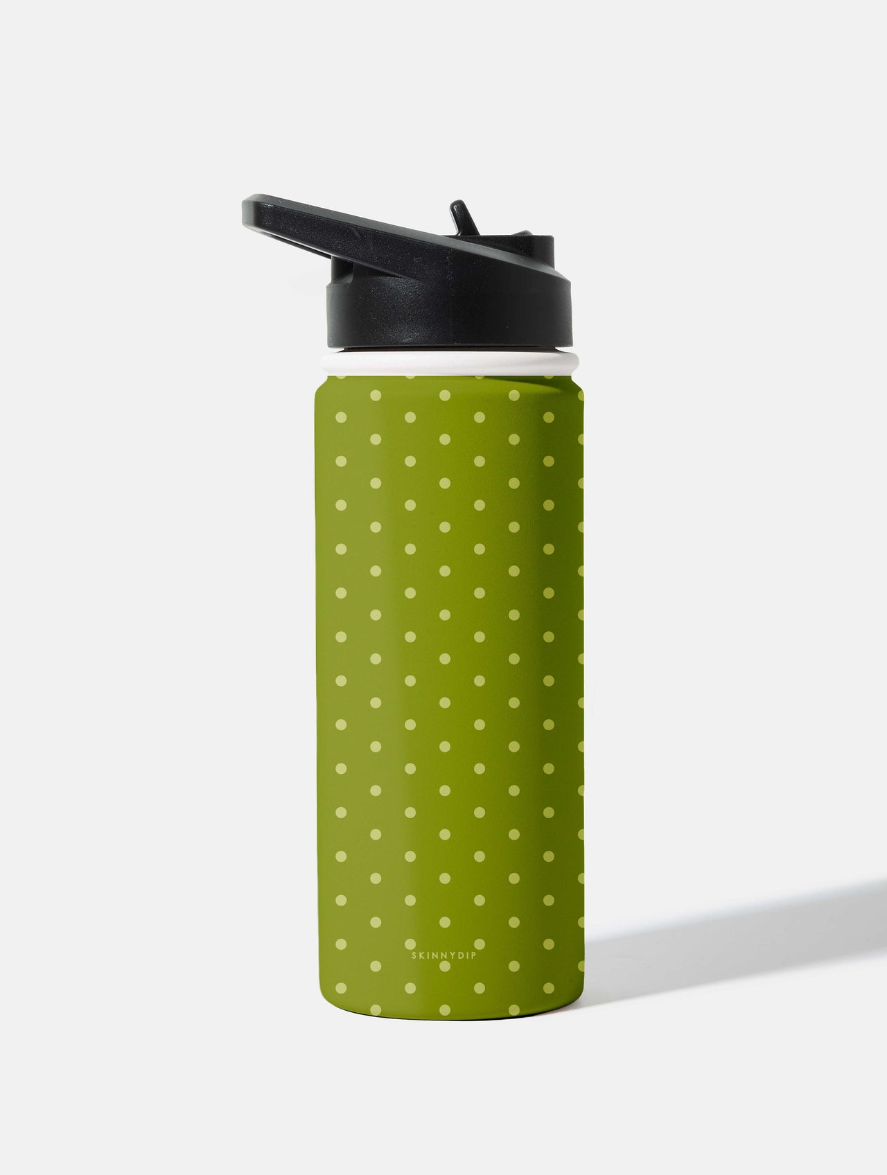 Olive Green Mini Dots 18oz Stainless Steel Water bottle Water Bottles Skinnydip London