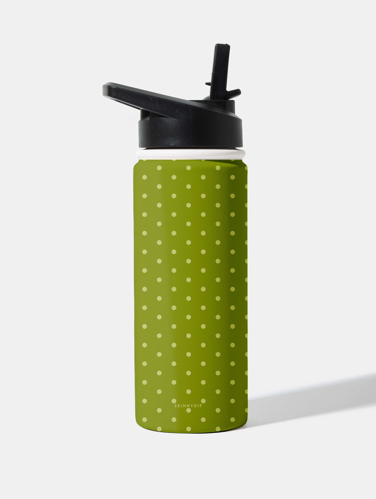 Olive Green Mini Dots 18oz Stainless Steel Water bottle Water Bottles Skinnydip London