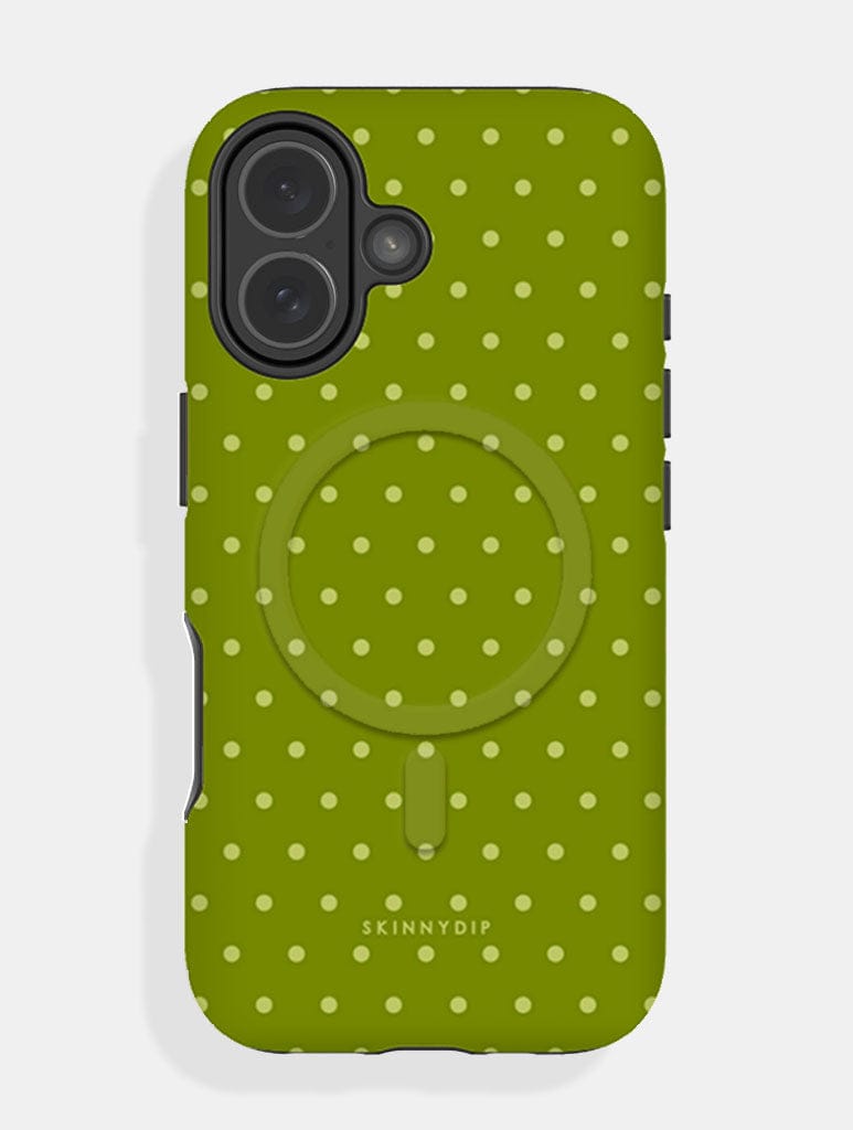 Olive Green Mini Dots Magsafe Ultra Protective iPhone Case Phone Cases Skinnydip London