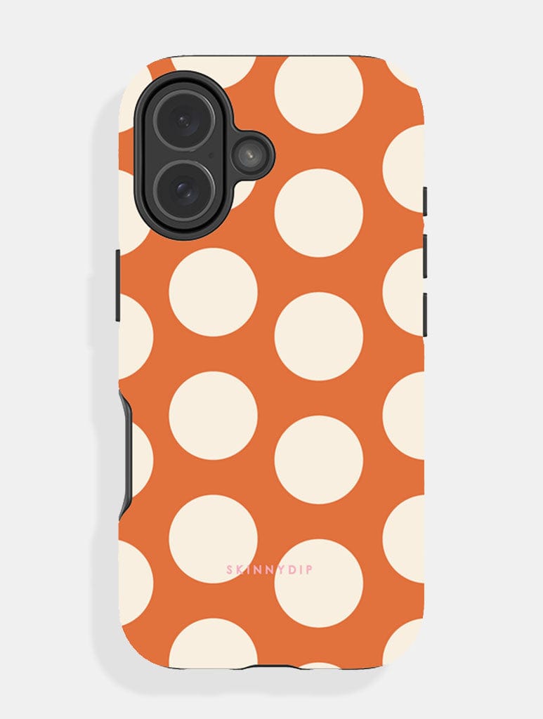 Orange and Cream Polka Dots Ultra Protective iPhone Case Phone Cases Skinnydip London