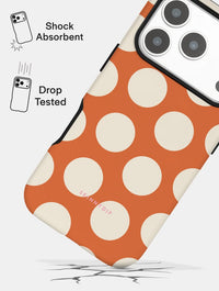Orange and Cream Polka Dots Ultra Protective iPhone Case Phone Cases Skinnydip London