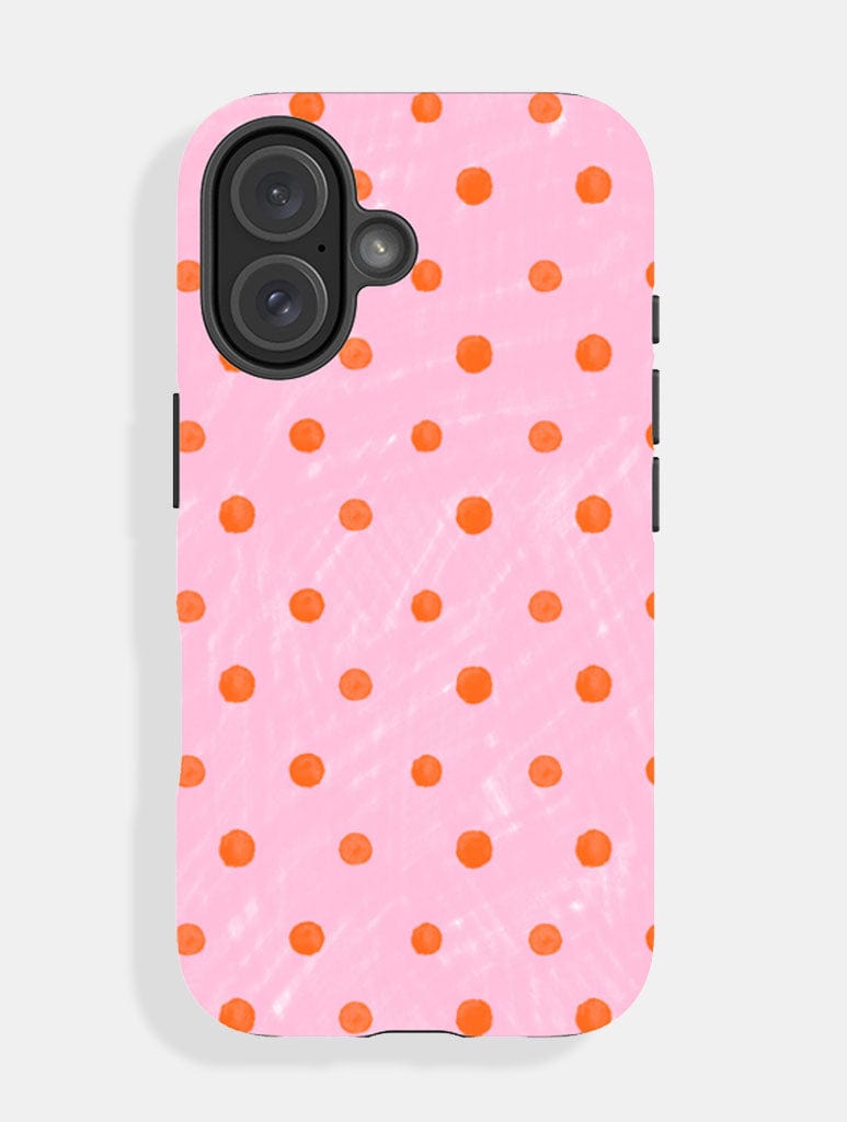 Orange And Pink Painted Polka Dot Ultra Protective iPhone Case Phone Cases Skinnydip London