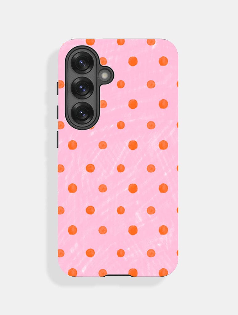 Orange And Pink Painted Polka Dot Ultra Protective Samsung Case Phone Cases Skinnydip London