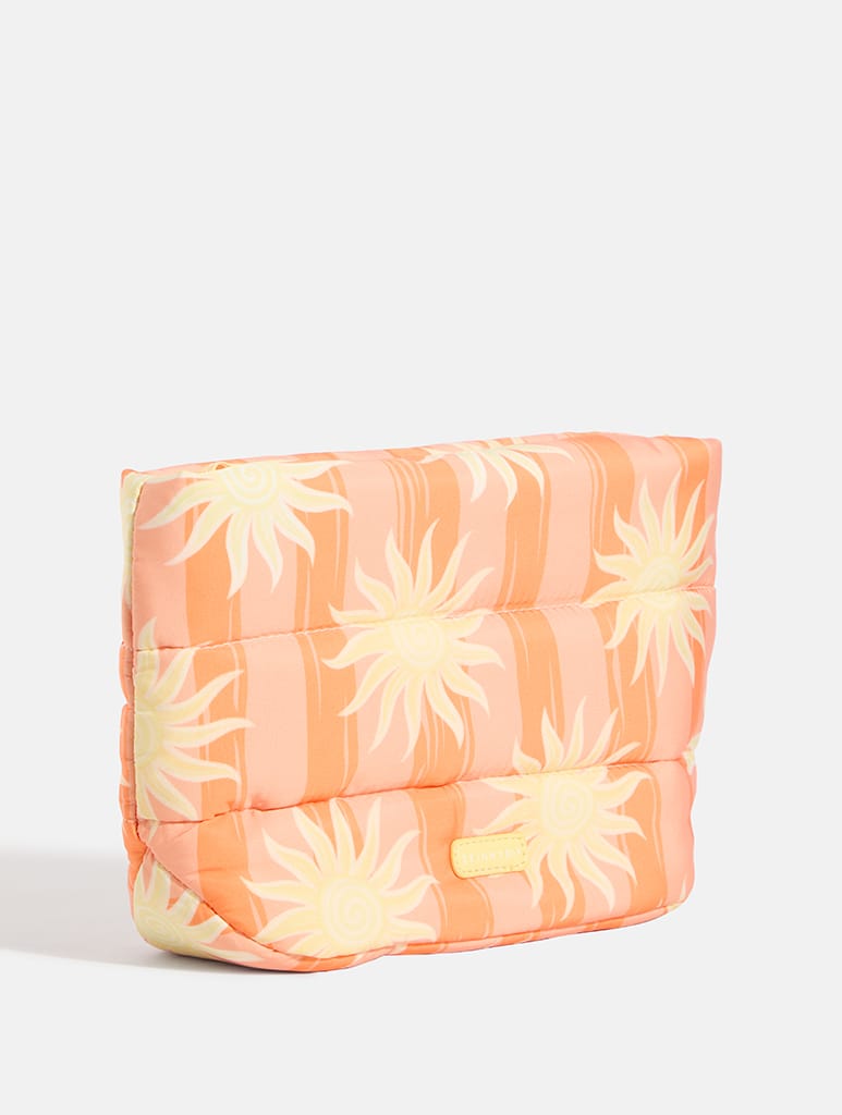 Orange Sunshine Stripe Pillow Pouch Makeup Bag Makeup Bags & Wash Bags Skinnydip London