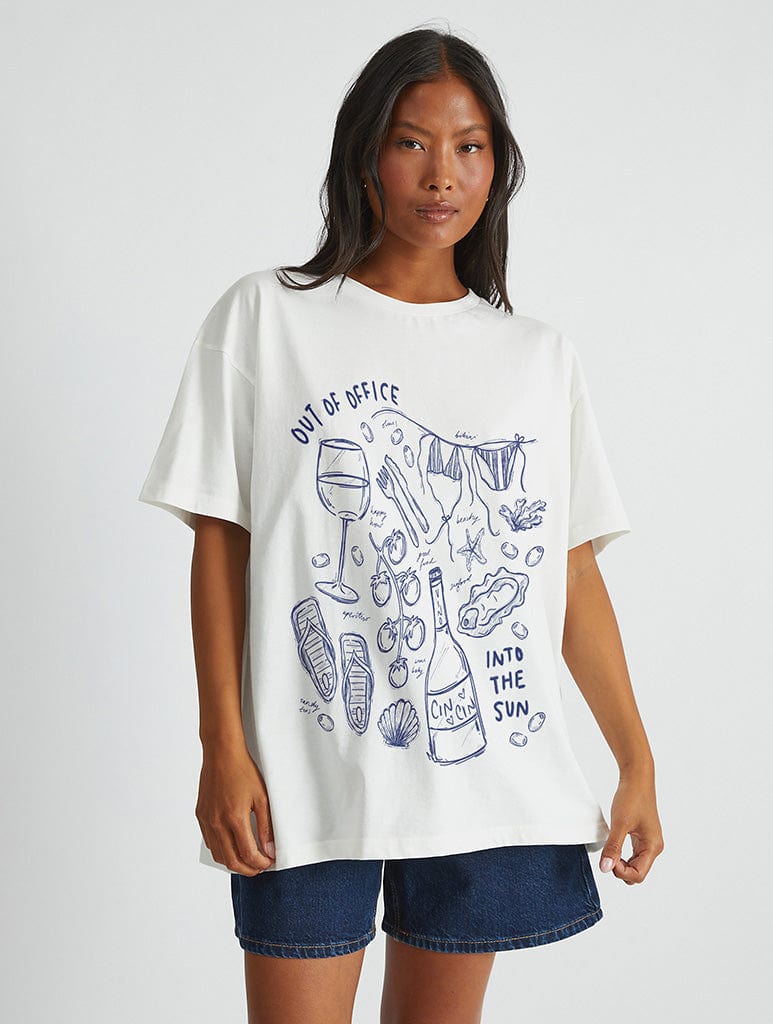 Out Of Office Sketch T-Shirt Tops & T-Shirts Skinnydip London