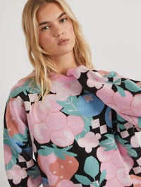 Oversized Fruit Black Knitted Jumper Jumpers & Cardigans Skinnydip London