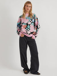 Oversized Fruit Black Knitted Jumper Jumpers & Cardigans Skinnydip London