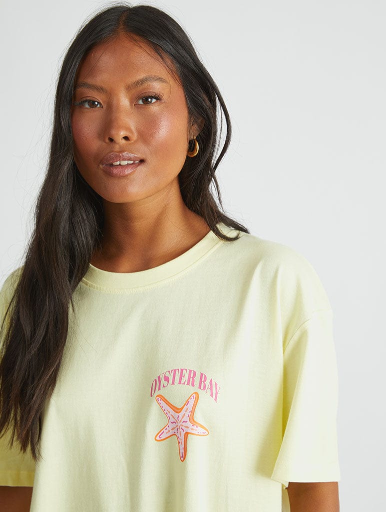 Oyster Bay T-Shirt in Yellow Tops & T-Shirts Skinnydip London
