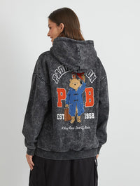 Paddington Varsity Hoodie in Acid Wash Hoodies & Sweatshirts Skinnydip London