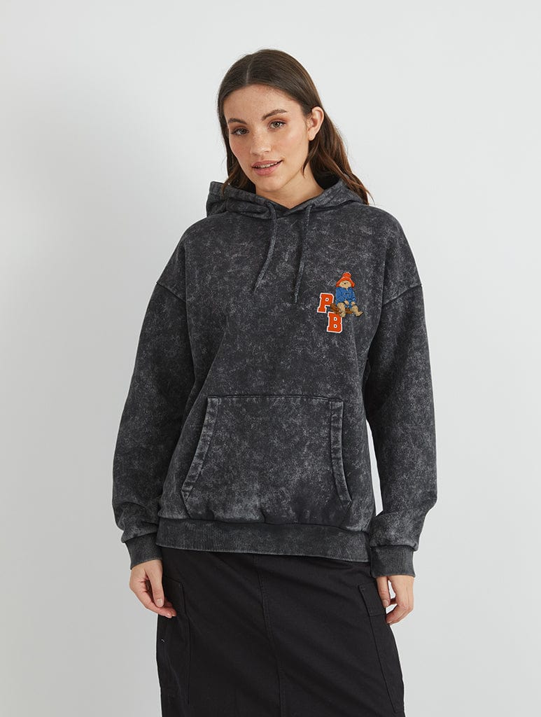 Paddington Varsity Hoodie in Acid Wash Hoodies & Sweatshirts Skinnydip London
