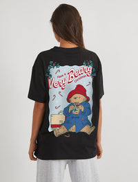 Paddington x Skinnydip Christmas Poster T-Shirt In Black Tops & T-Shirts Skinnydip London