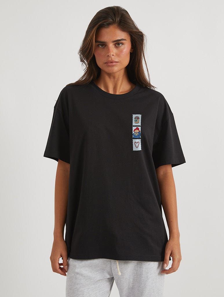 Paddington x Skinnydip Christmas Poster T-Shirt In Black Tops & T-Shirts Skinnydip London