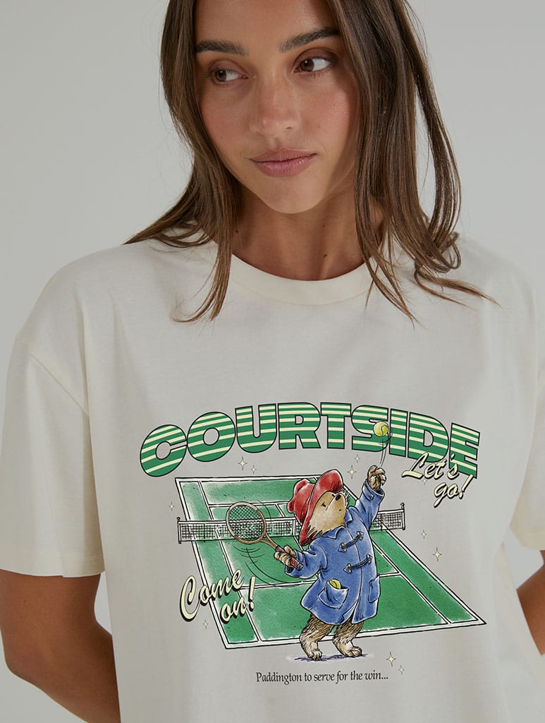 Paddington x Skinnydip Courtside T-Shirt In White Tops & T-Shirts Skinnydip London