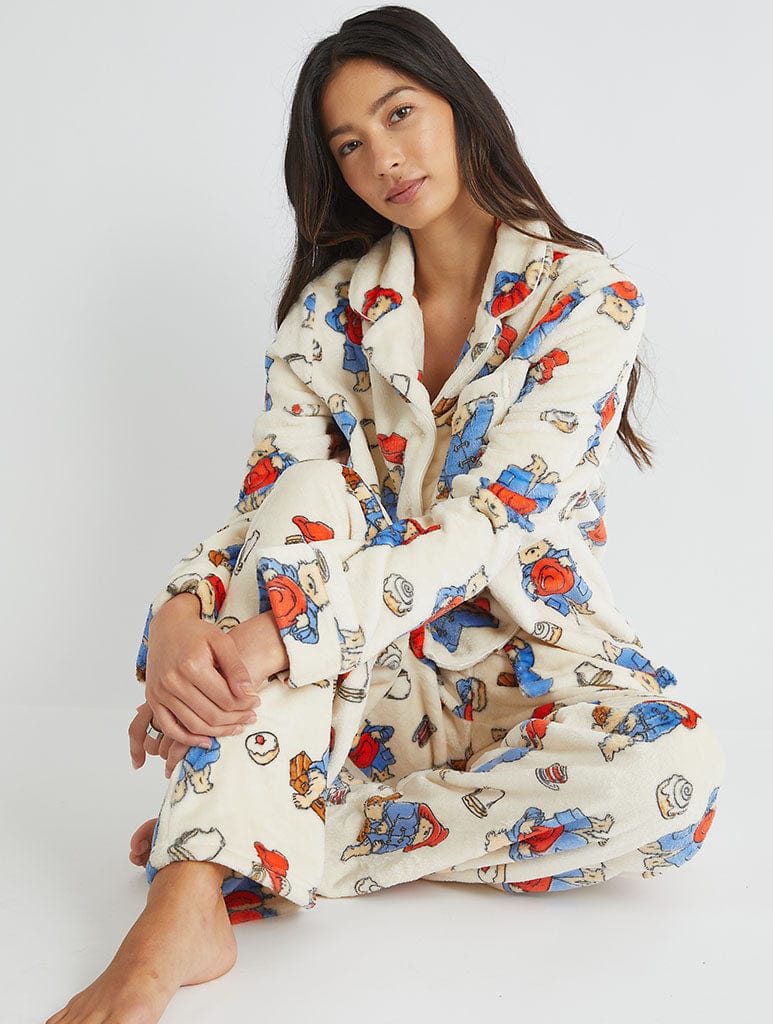 Paddington x Skinnydip Fleece Pyjama Set in Cream Lingerie & Nightwear Skinnydip London