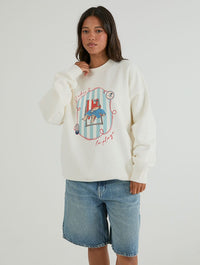 Paddington x Skinnydip J'adore La Plage Sweatshirt In White Hoodies & Sweatshirts Skinnydip London