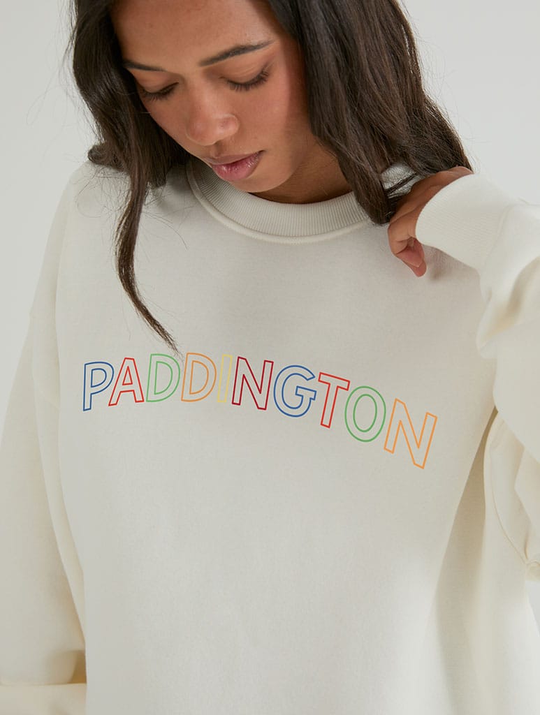 Paddington x Skinnydip Multicolour Fresh Fruit Garden Sweatshirt In White Hoodies & Sweatshirts Skinnydip London