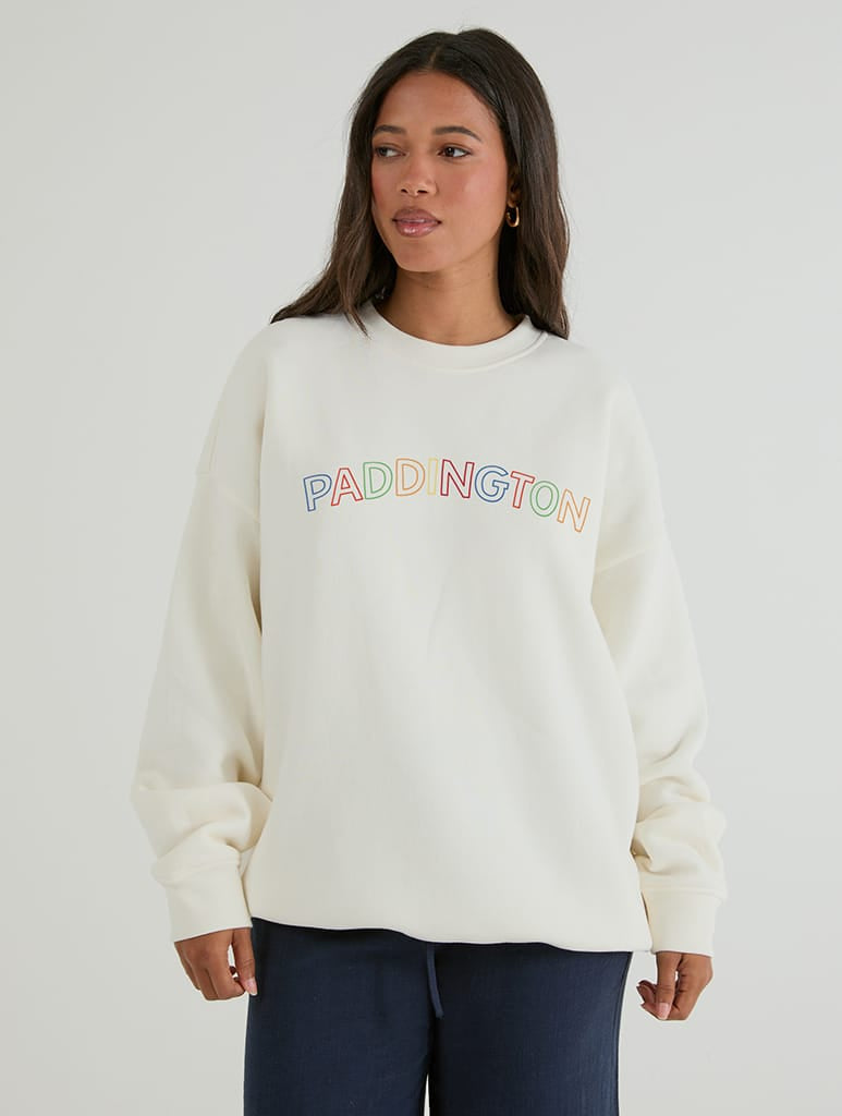 Paddington x Skinnydip Multicolour Fresh Fruit Garden Sweatshirt In White Hoodies & Sweatshirts Skinnydip London
