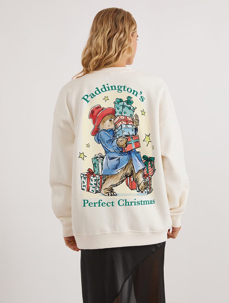 Paddington x Skinnydip Perfect Christmas Sweatshirt In White Hoodies & Sweatshirts Skinnydip London