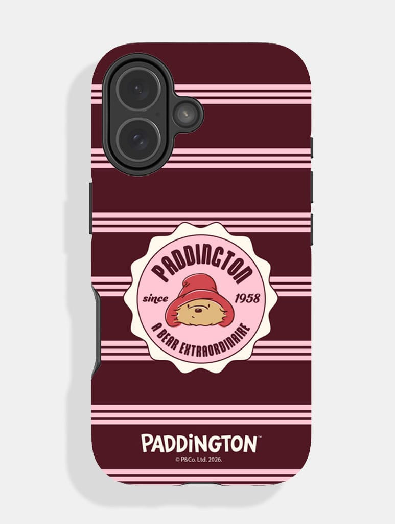 Paddington x Skinnydip Stamp Pink and Maroon Stripe Ultra Protective iPhone Case Phone Cases Skinnydip London