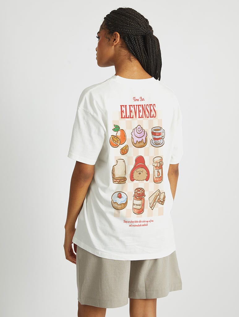 Paddington x Skinnydip Time For Elevenses T-Shirt In White Tops & T-Shirts Skinnydip London