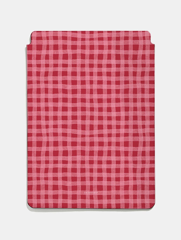 Painted Gingham Red and Pink Tablet Sleeve Tablet Cases Skinnydip London