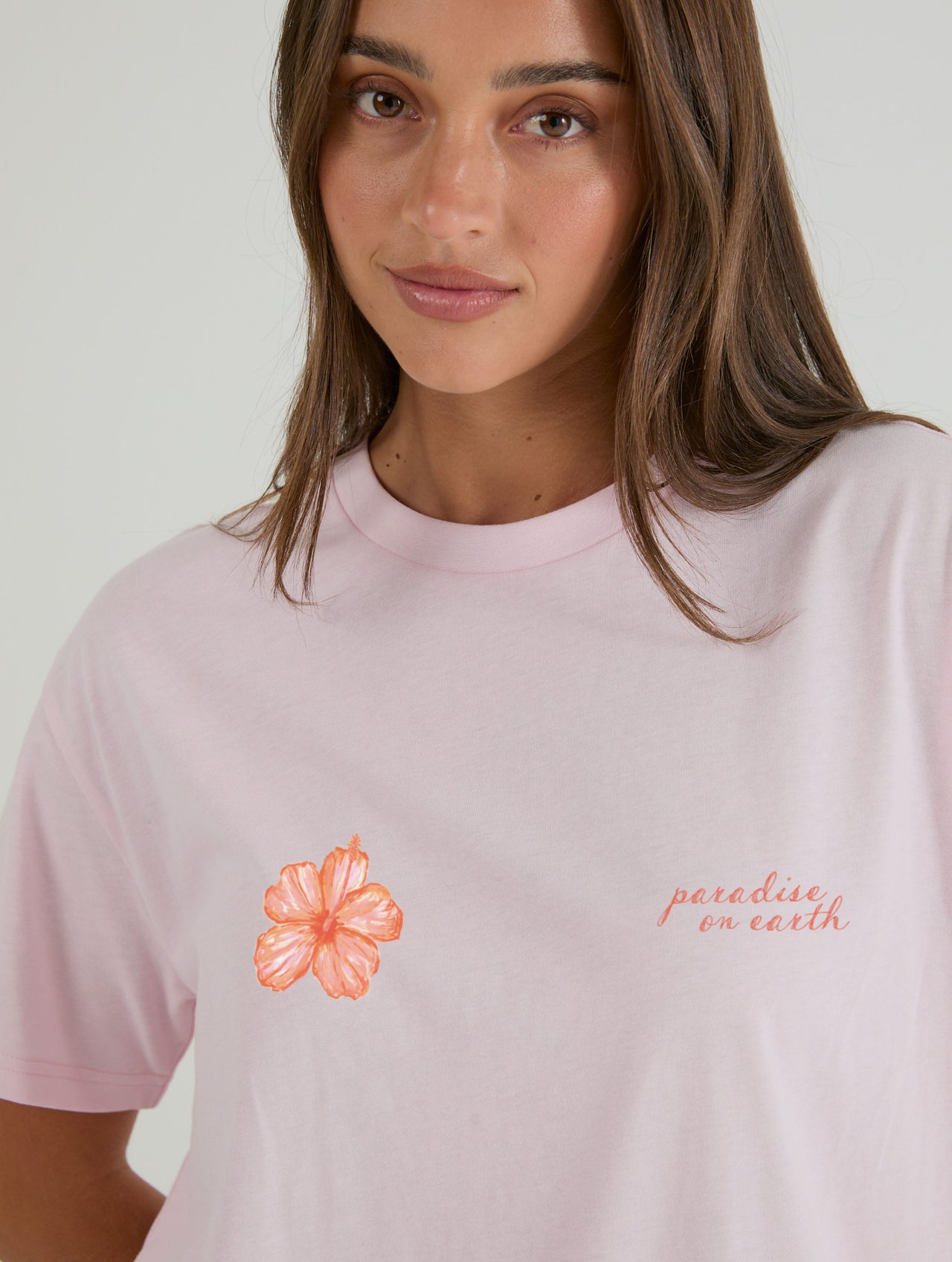 Paradise On Earth Hibiscus T-Shirt In Pink Tops & T-Shirts Skinnydip London
