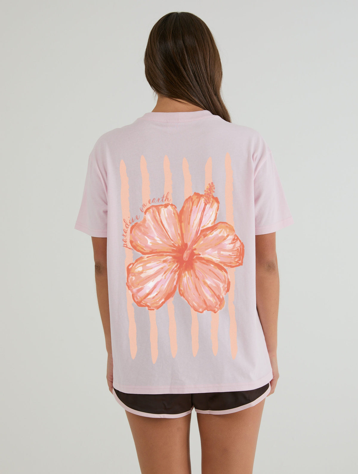 Paradise On Earth Hibiscus T-Shirt In Pink Tops & T-Shirts Skinnydip London