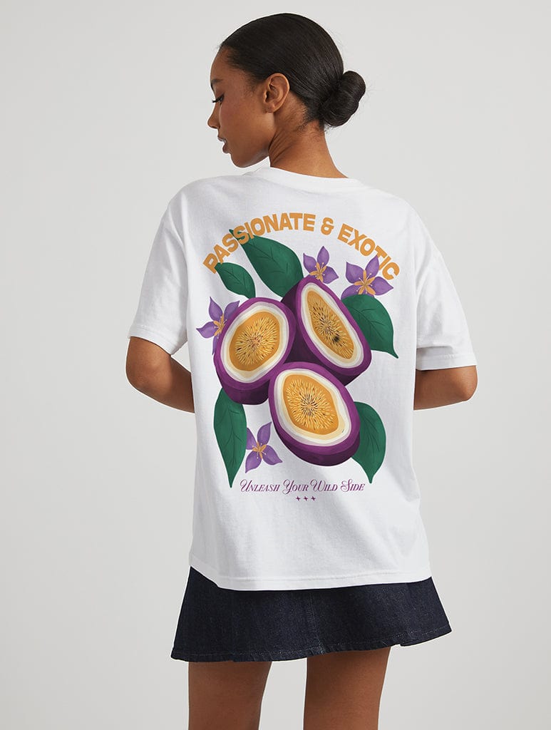 Passionate & Exotic Passionfruit T-Shirt in Ecru Tops & T-Shirts Skinnydip London