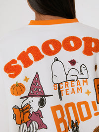 Peanuts x Skinnydip Scream Team Sweatshirt in Ecru Hoodies & Sweatshirts Skinnydip London