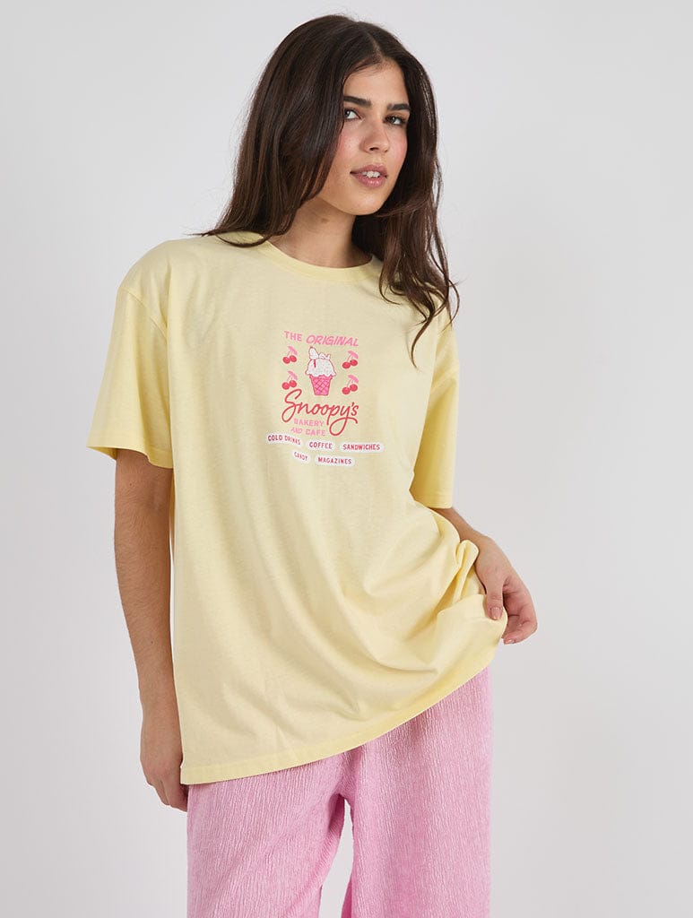 Peanuts x Skinnydip Snoopy Cafe Poster T-Shirt Tops & T-Shirts Skinnydip London