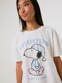 Peanuts x Skinnydip Snoopy Chill T-Shirt and Trouser Set with Eye Mask Lingerie & Nightwear Skinnydip London