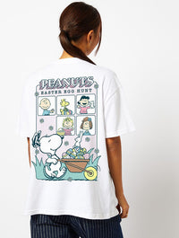 Peanuts x Skinnydip Snoopy Easter Poster T-Shirt In Ecru Tops & T-Shirts Skinnydip London