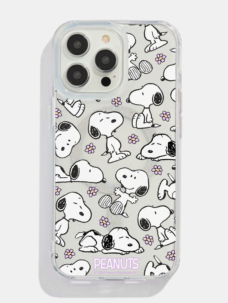 Peanuts x Skinnydip Snoopy Lilac Daisy Glitter MagSafe iPhone Case | Snoopy Accessories Peanuts x Skinnydip Snoopy Lilac Daisy Glitter MagSafe iPhone Case | Snoopy Accessories