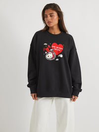 Peanuts x Skinnydip Snoopy Over The Moon Sweatshirt In Black Hoodies & Sweatshirts Skinnydip London
