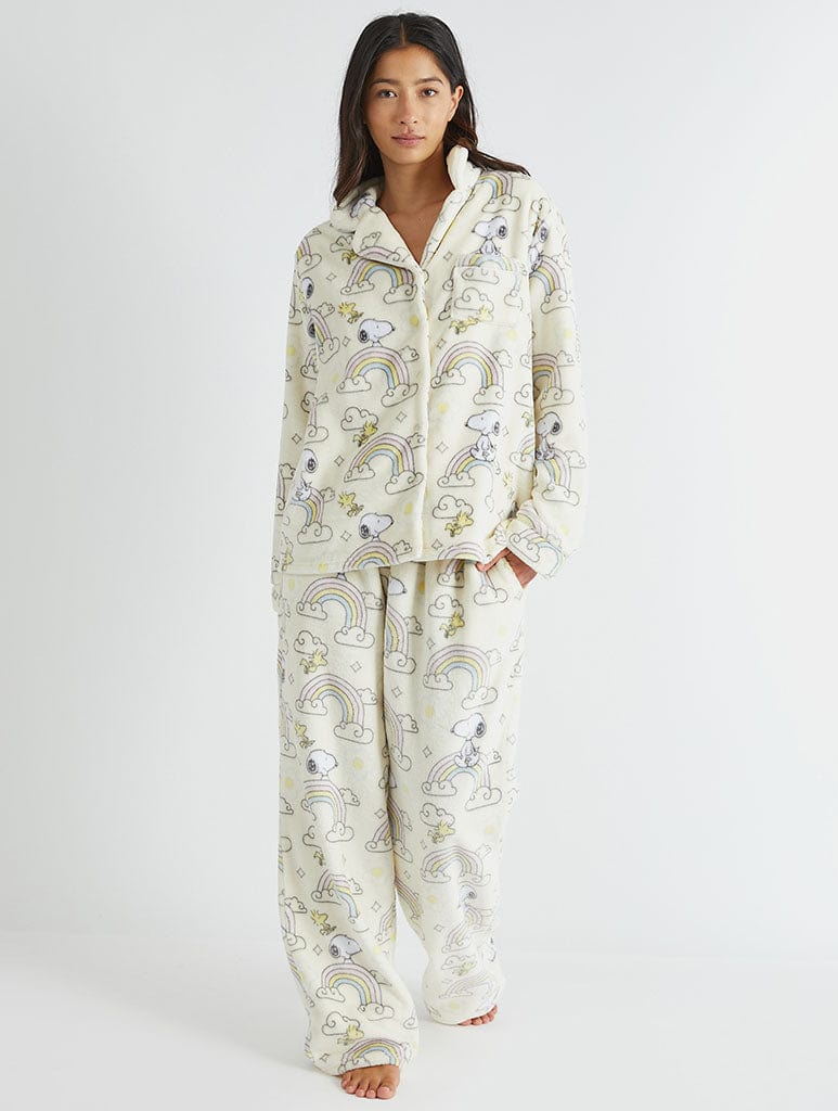 Peanuts x Skinnydip Snoopy Rainbow Fleece Pyjama Set Lingerie & Nightwear Skinnydip London