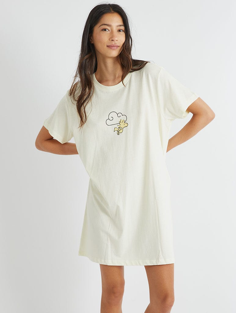 Peanuts x Skinnydip Snoopy Rainbow Night Dress in Ecru Lingerie & Nightwear Skinnydip London