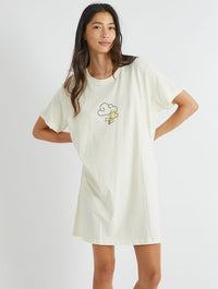 Peanuts x Skinnydip Snoopy Rainbow Night Dress in Ecru Lingerie & Nightwear Skinnydip London