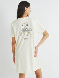 Peanuts x Skinnydip Snoopy Rainbow Night Dress in Ecru Lingerie & Nightwear Skinnydip London