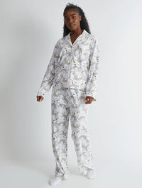 Peanuts x Skinnydip Snoopy Rainbow Print Pyjama Set in Ecru Lingerie & Nightwear Skinnydip London