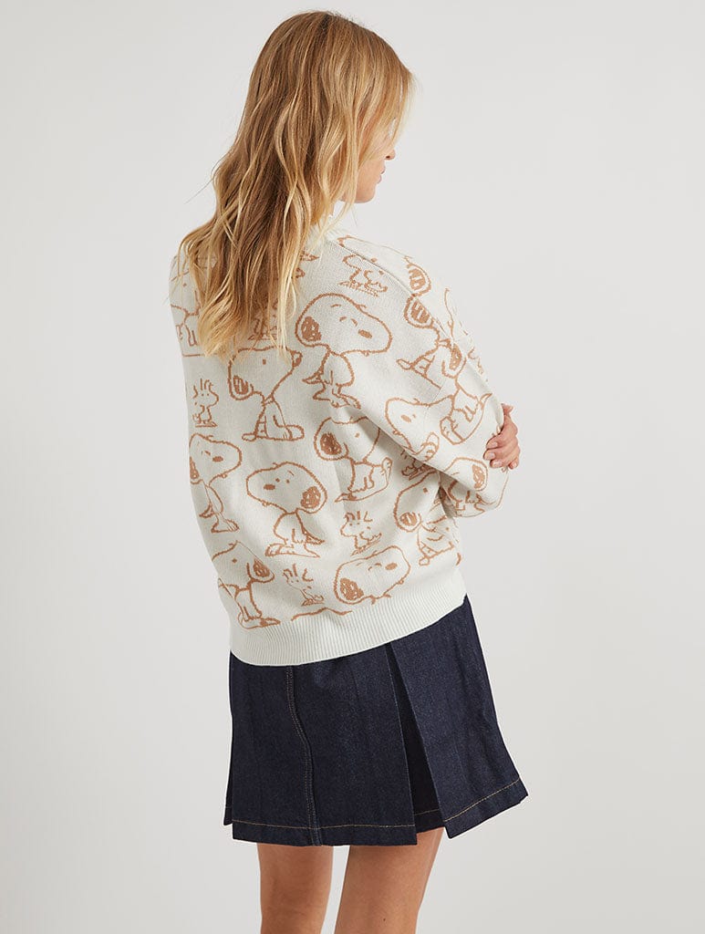 Peanuts x Skinnydip Snoopy Tonal Knitted Cardigan Jumpers & Cardigans Skinnydip London