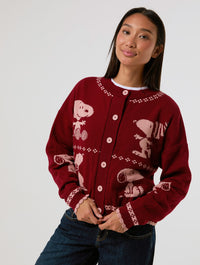 Peanuts x Skinnydip Snoopy Winter Knitted Cardigan Jumpers & Cardigans Skinnydip London