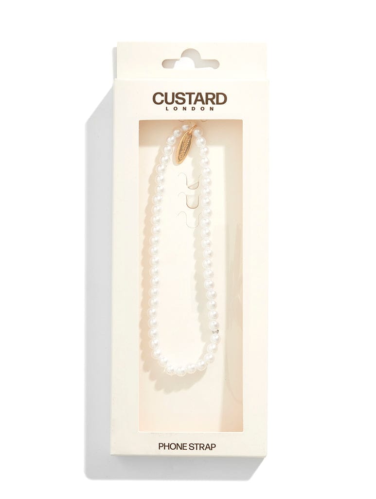 Pearl Beaded Phone Strap Phone Grips Custard London