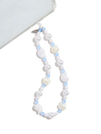 Pearly Shell Beaded Strap Phone Grips Custard London