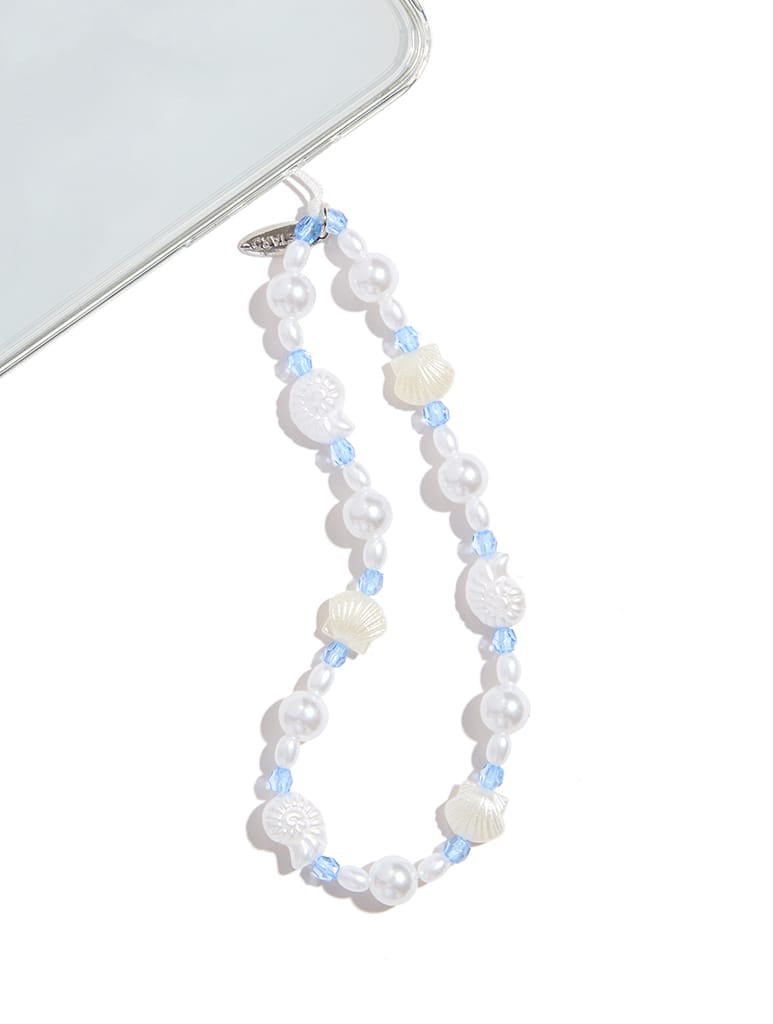 Pearly Shell Beaded Strap Phone Grips Custard London
