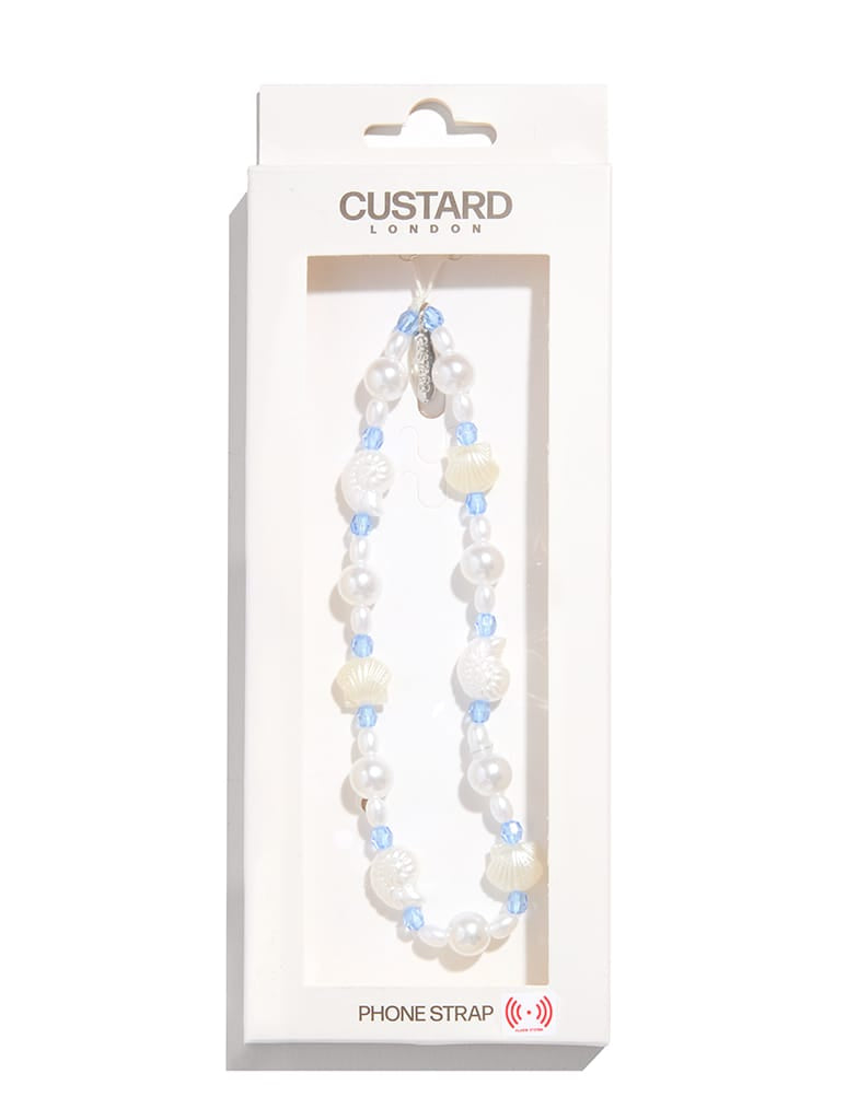 Pearly Shell Beaded Strap Phone Grips Custard London