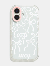 Personalised Clear Base Shock iPhone Case with Pink Camera Hole Phone Cases Skinnydip London