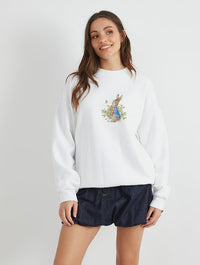 Peter Rabbit Great Outdoors Sweatshirt in Ecru Hoodies & Sweatshirts Skinnydip London